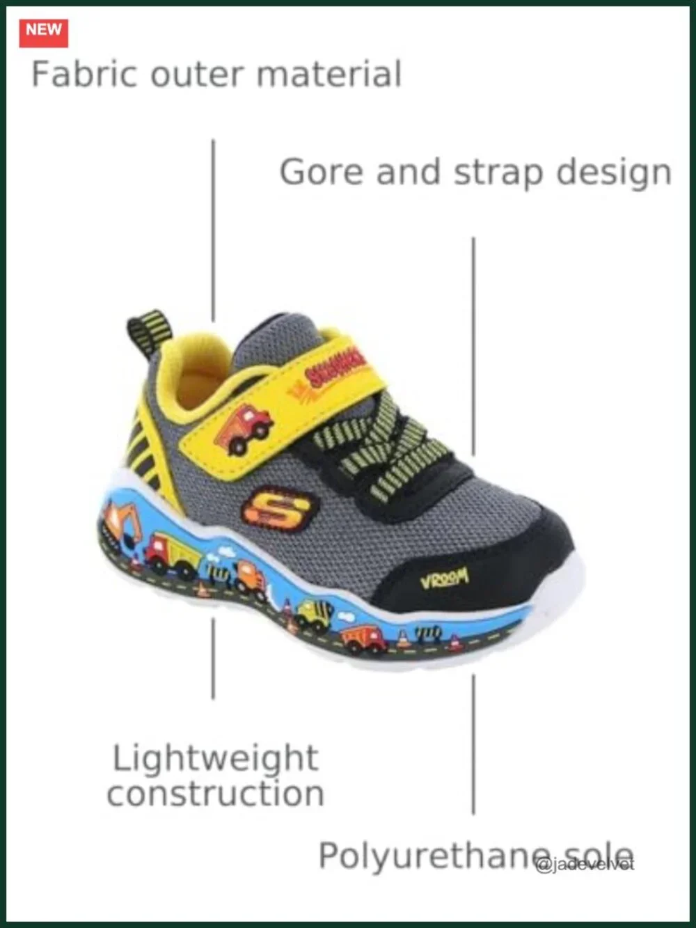 Boys' Sneakers with Stretch Laces and Adjustable Strap